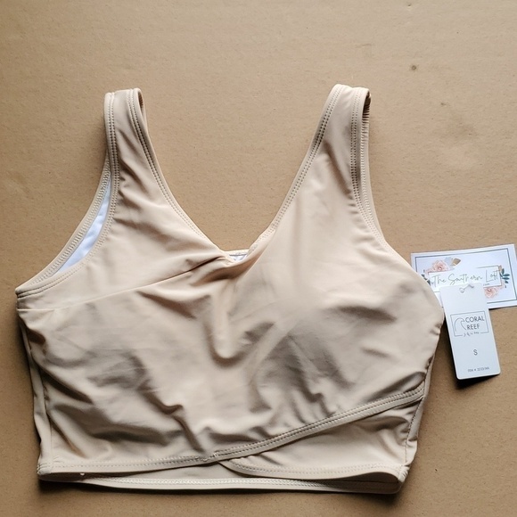 The Southern Loft Other - Southern Loft Take Me away Cross swim top Tan Small Or Medium NWT